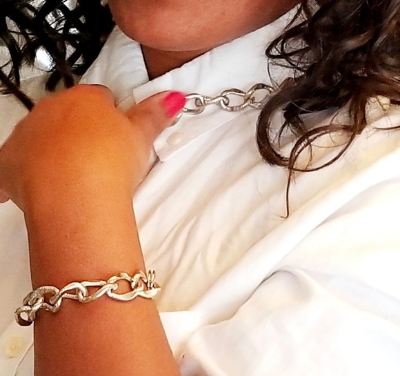 chunky silver color chain bracelet & necklace NWOT - Picture 5 of 7